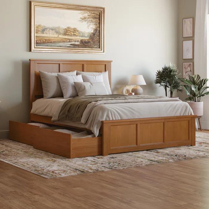 AFI Furnishings Madison Solid Wood Platform Bed with Matching Footboard & Storage Drawers