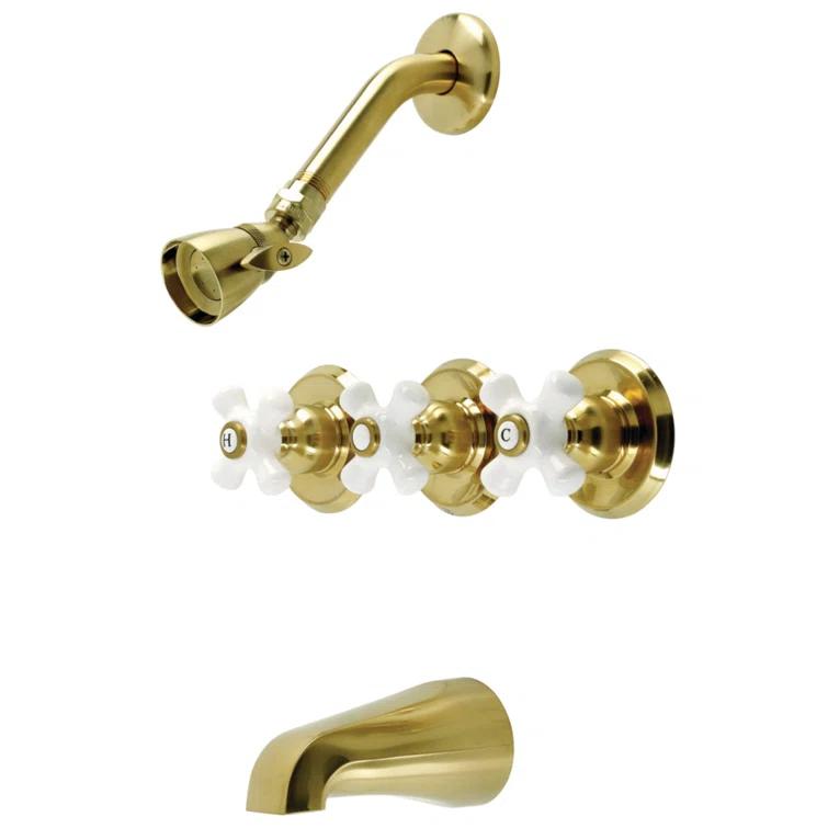 Kingston Brass Kingston Brass Victorian Triple-Handle Tub and Shower Faucet KB235PX