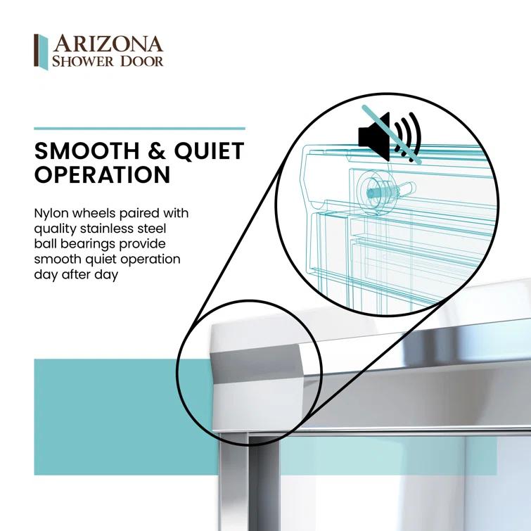 Arizona Shower Door 50" W x 70" H Semi-Frameless Shower Door SE54X703ORRN