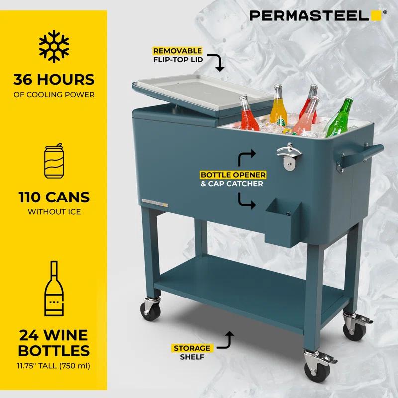 Permasteel 80-Qt Outdoor Patio Cooler with Removable Basin