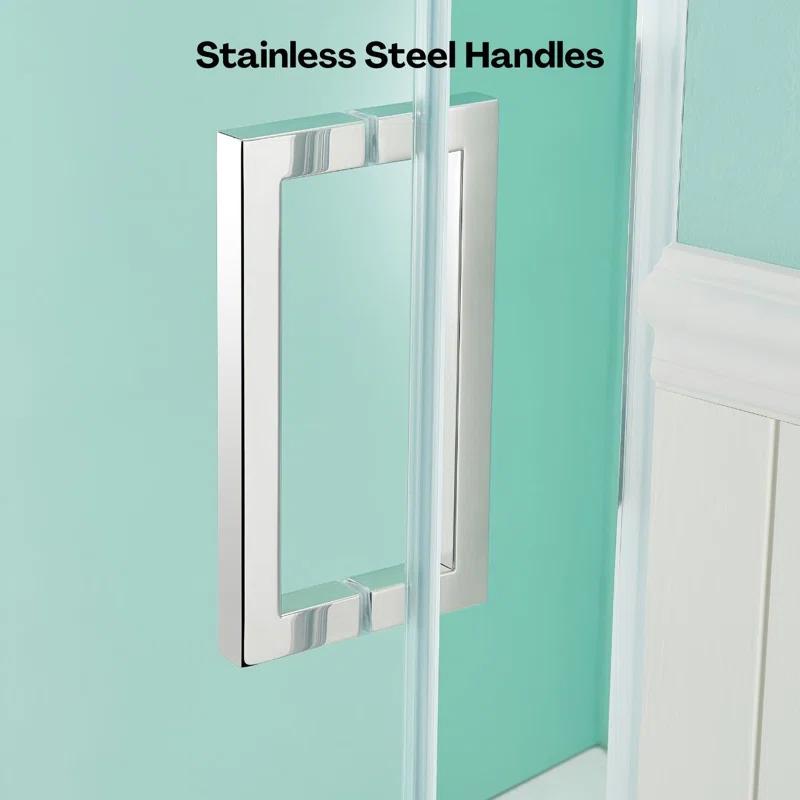 36 in.W - 72 in.H Pivot Shower Door with Clear Glass and Stainless Steel Handle