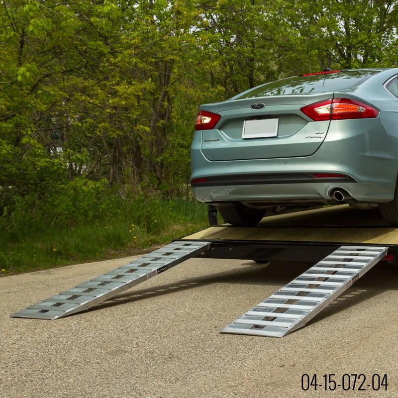 HD Ramps 72" Aluminum Truck Car Auto Trailer Ramps Auto Hauler Hook Ends 4000 lb