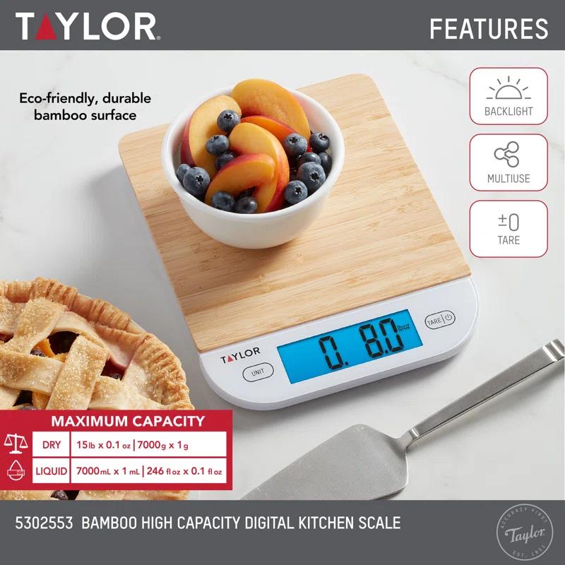 Taylor Taylor Digital Eco-Friendly Bamboo Kitchen Food Scale