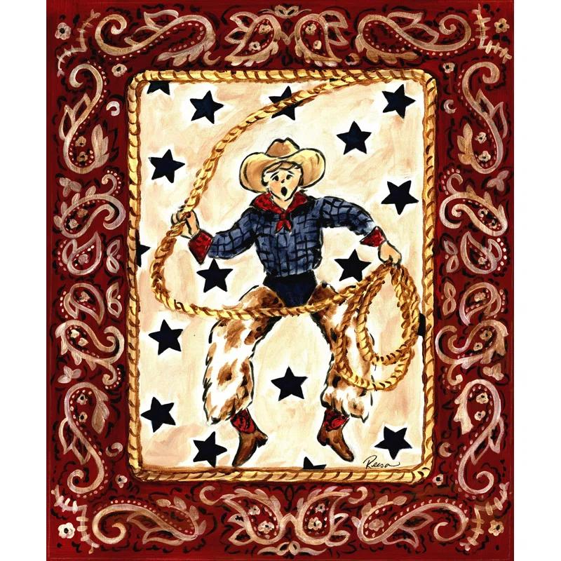 Marmont Hill "Cowboy" by Reesa Qualia Painting Print on Wrapped Canvas
