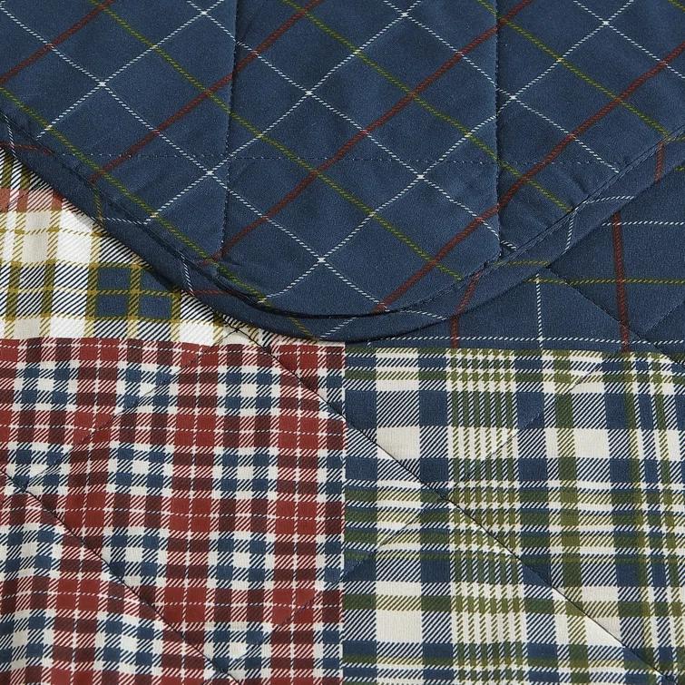 Eddie Bauer Eddie Bauer Madrona Blue Cotton Reversible Quilt Set