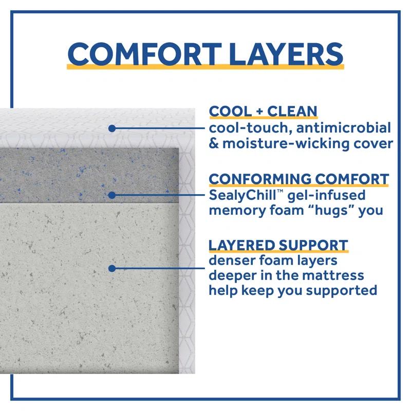 Sealy Sealy Cool and Clean 8" Medium Memory Foam Mattress