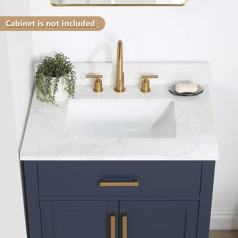 Altair Ceres 31" Engineered Stone Single Bathroom Vanity Top with Sink