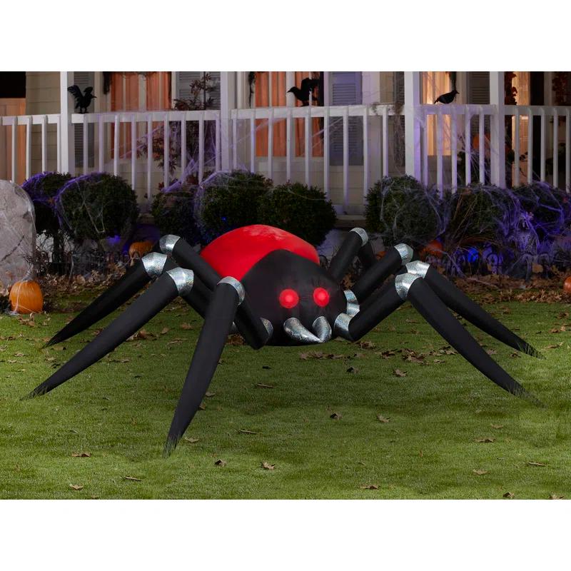 Gemmy Industries Gemmy Industries 14.5 Foot Black and Red Spider Fire and Ice Projection Light Up Halloween Inflatable Lawn Decoration