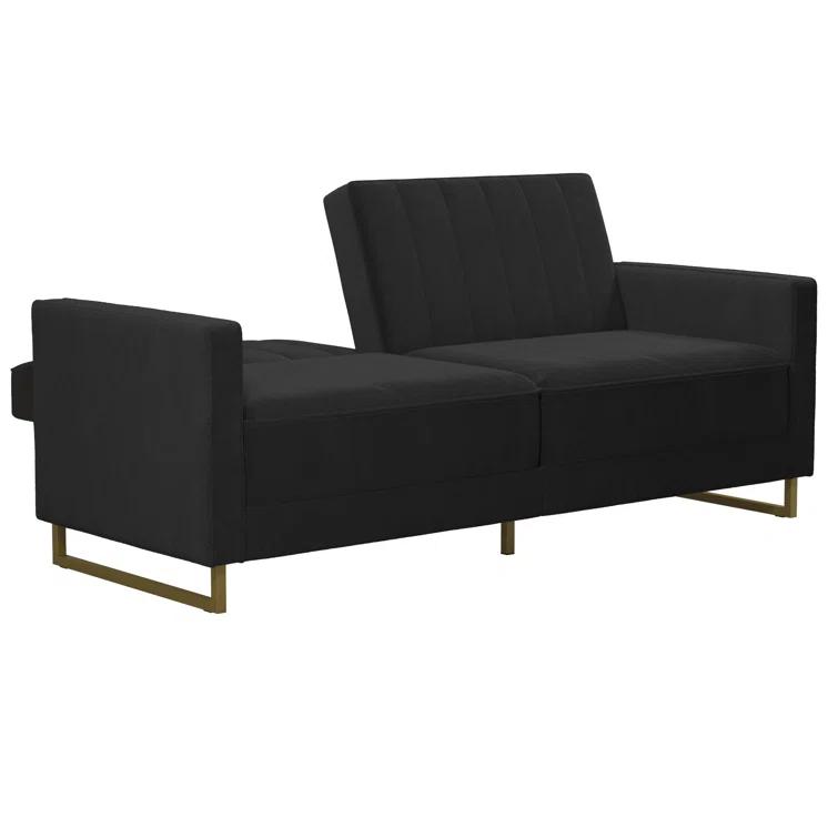 Novogratz Skylar Full / Double 77'' Velvet Tufted Convertible Sofa