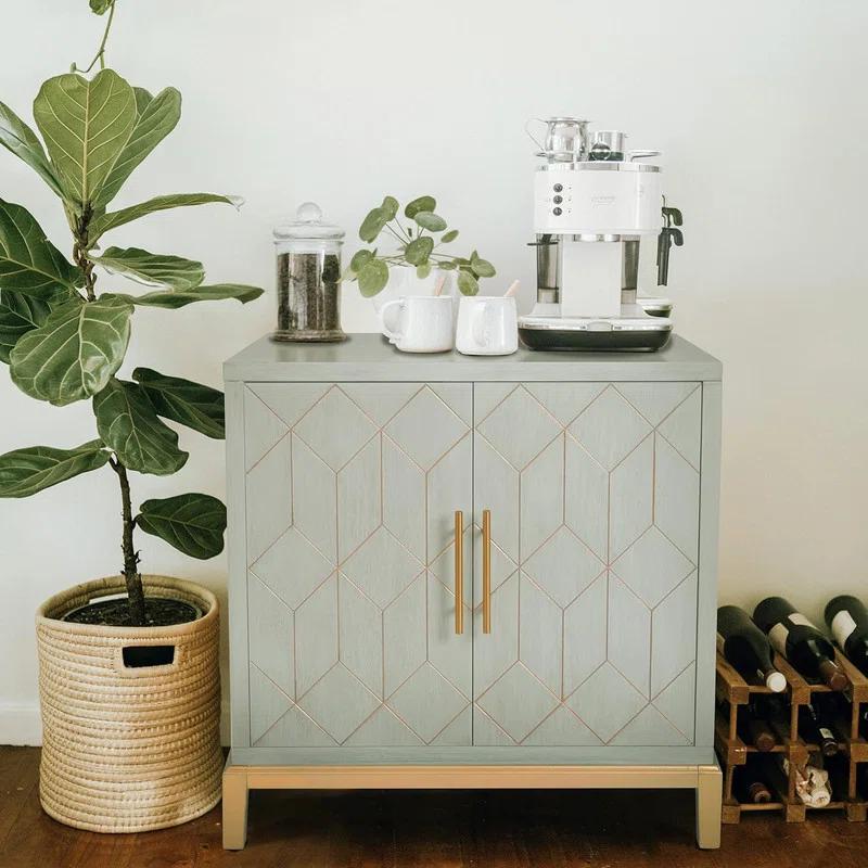 Everly Quinn Cabinet with 2 Doors, Storage Cabinet Sideboard