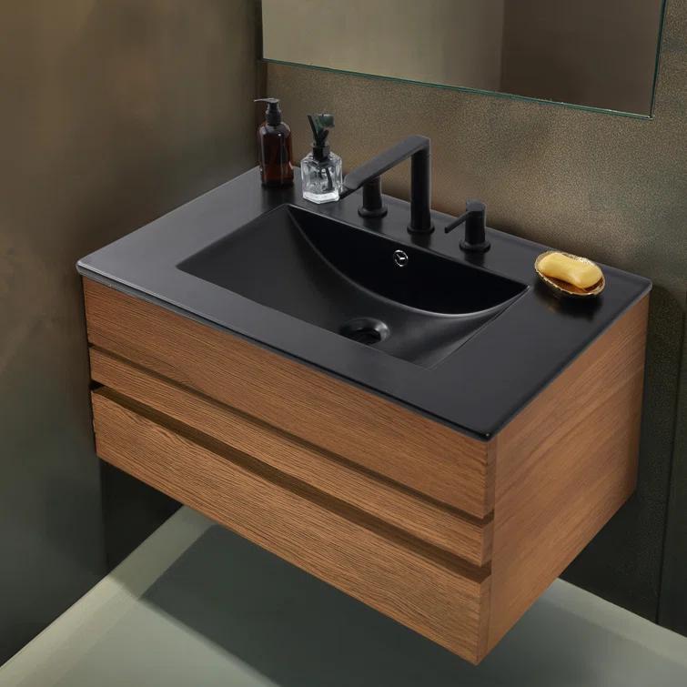 Jonathan Y Ancillary 3-Hole 30" Classic Contemporary Rectangular Ceramic Single Sink Basin Vanity Top