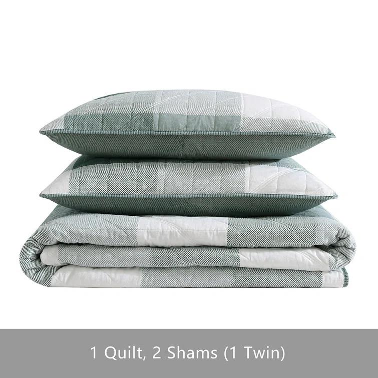 Eddie Bauer Eddie Bauer Boulder Plaid Cotton Green Quilt Set