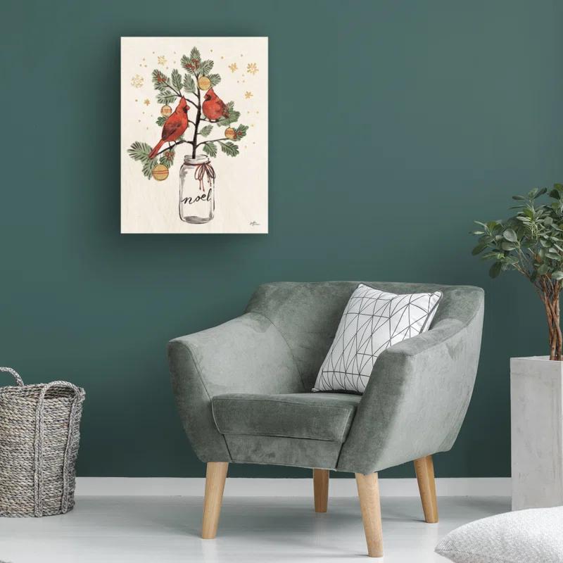 The Holiday Aisle® " Christmas Lovebirds XIV Noel " by Janelle Penner