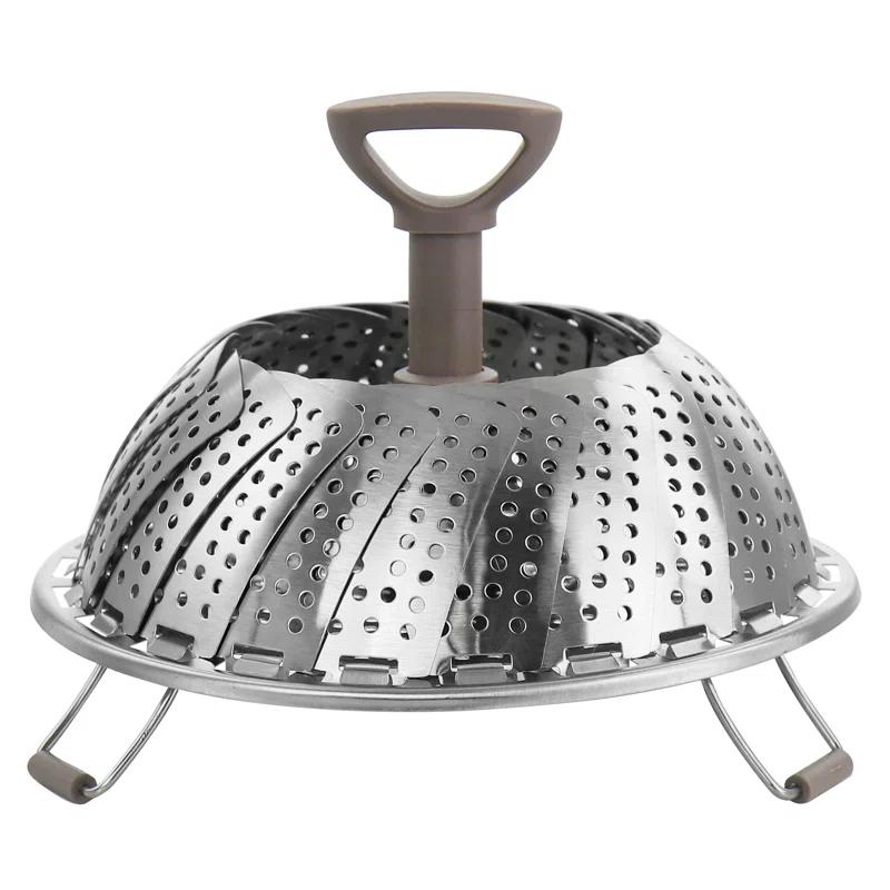 Martha Stewart Martha Stewart Stainless Steel Folding Steamer Insert With Handle In Taupe