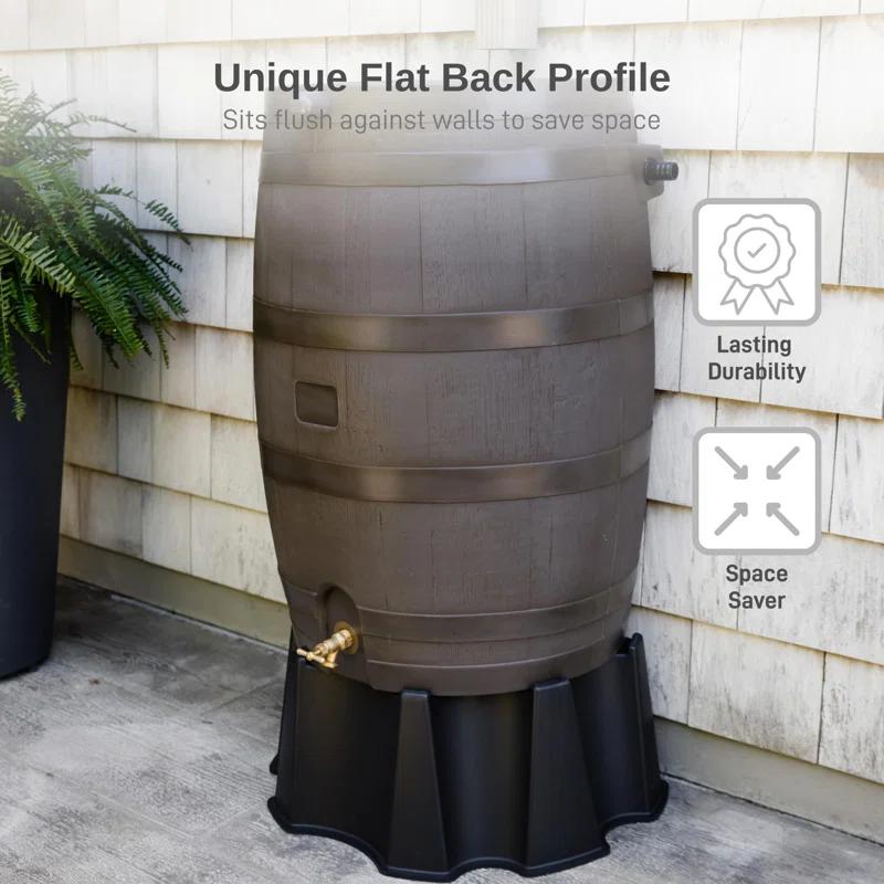 RTS Companies RTS Home Accents 50 Gallon Flat Back Rain Barrel