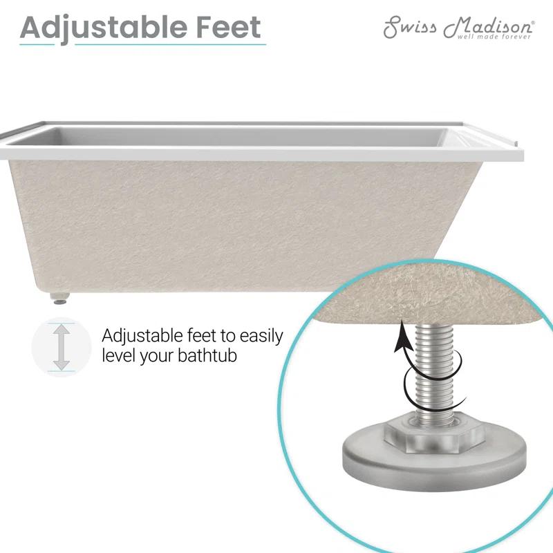Swiss Madison SM-DB565 Voltaire 66" x 32" Alcove Bathtub