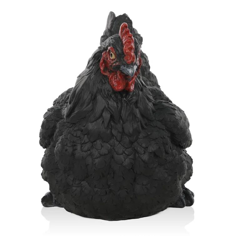 Alpine 8"H Indoor/Outdoor Resting Hen Garden Statue