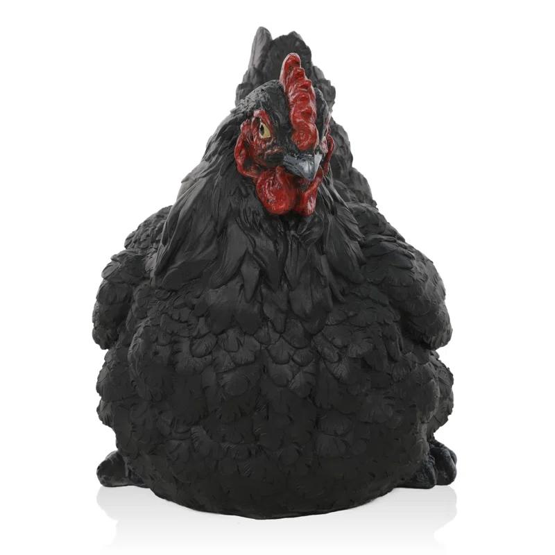 Alpine 8"H Indoor/Outdoor Resting Hen Garden Statue