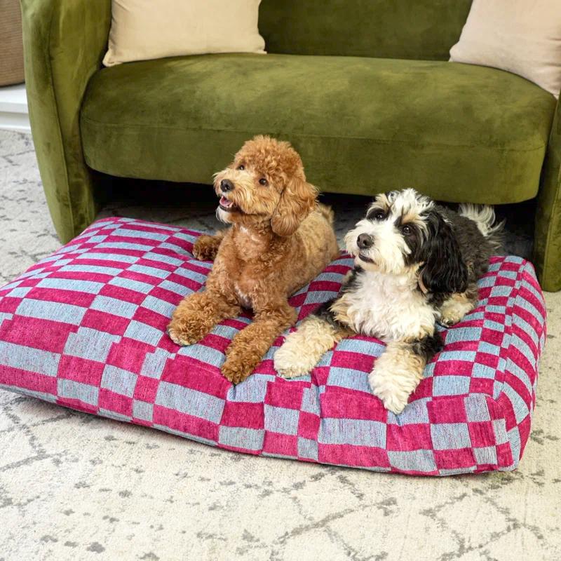 Mabel Designer Modern Ultra Soft Reversible Plush Rectangular Pet Bed with Washable Cover