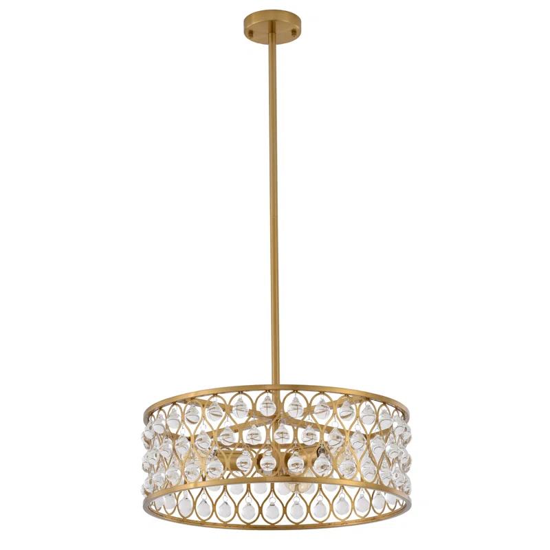 Kridia 3 Light Black Metal Frame Chandelier With Crystal Accents