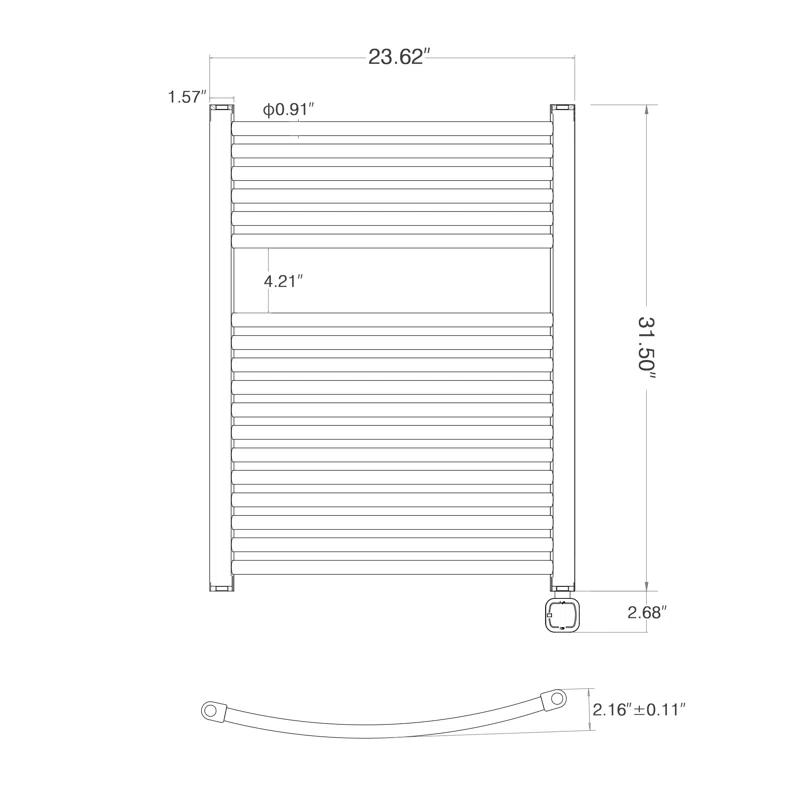 HEATGENE HG-R0286S Curved Towel Rail Towel Warmer