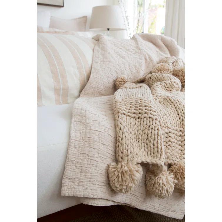 Ojai Cotton Matelassé Coverlet by Pom Pom at Home - Blush / Queen