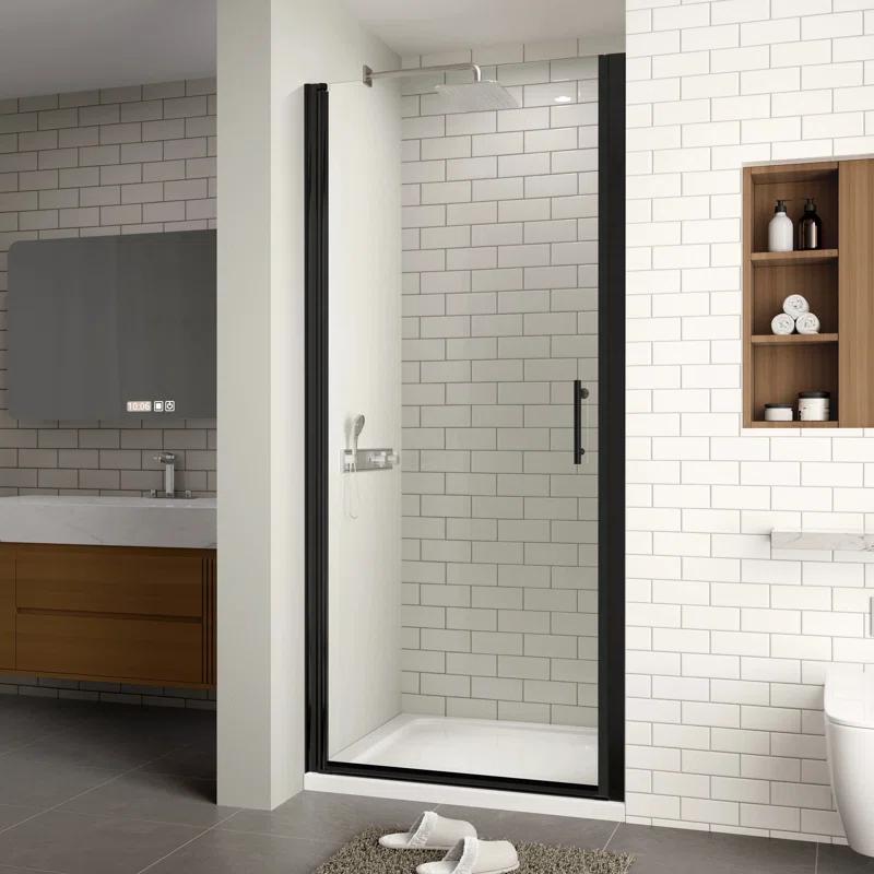 ACE DECOR AD053472 34" W x 72" H Frameless Pivot Shower Door, 1/4" (6mm) Clear SGCC Tempered Glass