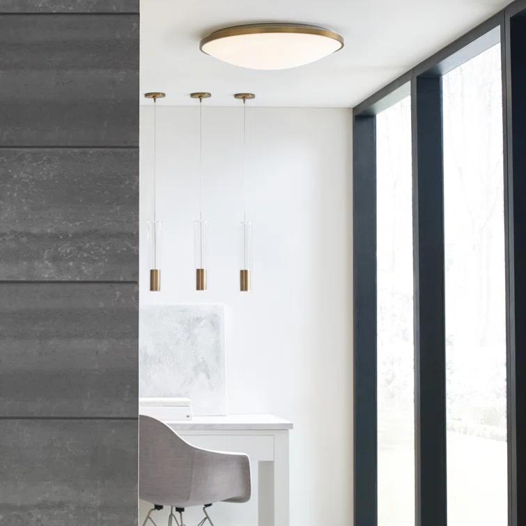 Mini Island Aged Brass LED Glass Pendant by Sean Lavin