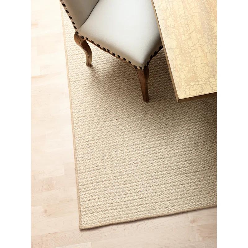 Beachcrest Home™ Zulma Houndstooth Braided All-Natural Wool Area Rug