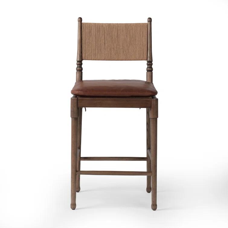 Fayth Bar and Counter Stool by Amber Lewis x Four Hands - Mahogany Leather / Counter