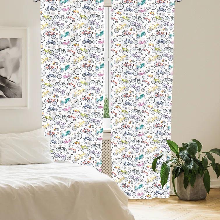 Ambesonne Semi-Sheer Rod Pocket Sliding Panel (Set of 2)