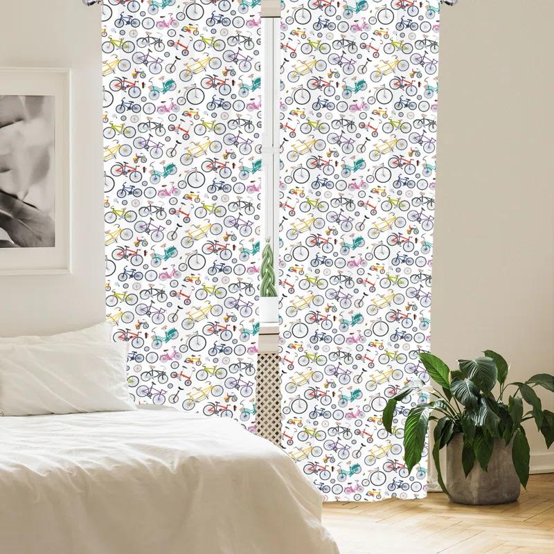 Ambesonne Semi-Sheer Rod Pocket Sliding Panel (Set of 2)