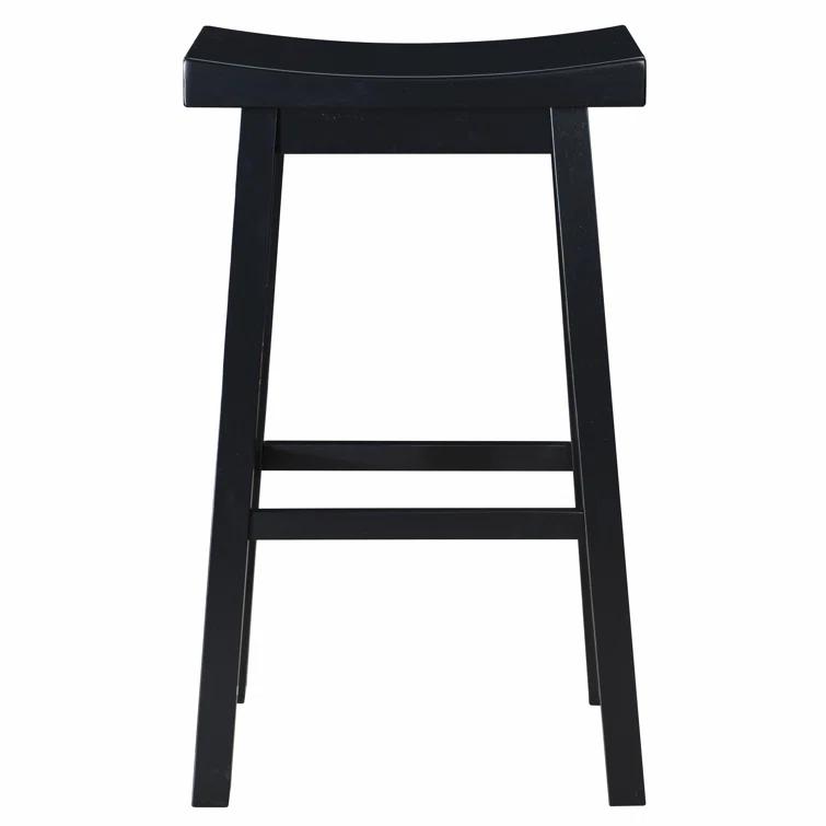 LuXeo LuXeo Lakewood Solid Wood Saddle Barstool (Set of 2)
