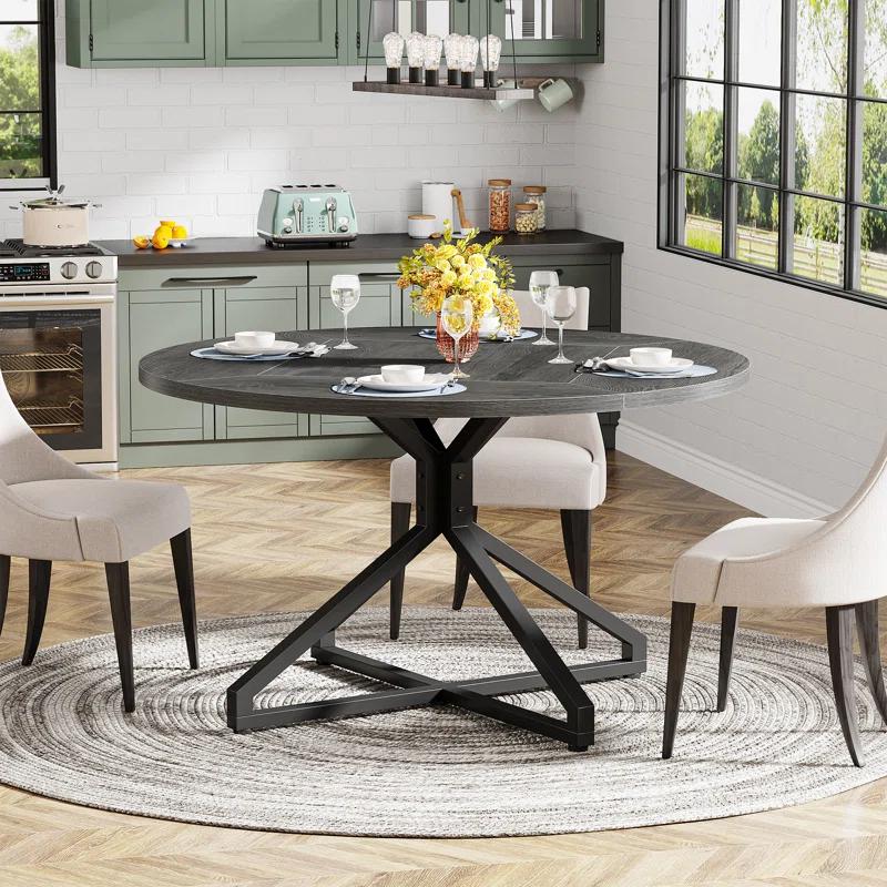 Millwood Pines 47 Inch Round Dining Table For 4-6 People