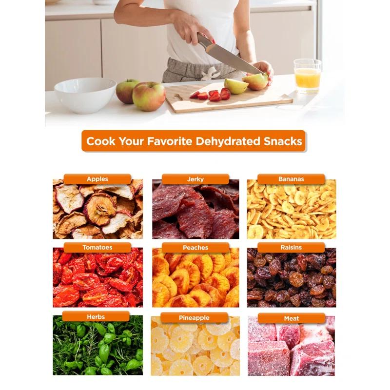 Commercial Chef Commercial Chef Food Dehydrator, Dehydrator Machine for Dehydrated Foods with 5 Drying Tray, White