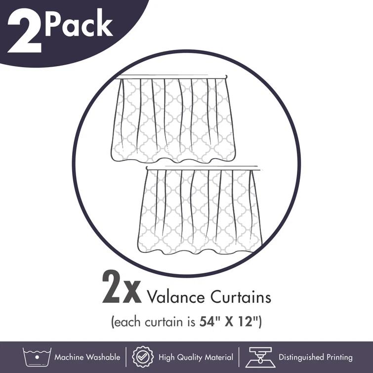 Ambesonne Ambesonne Geometric Valance Pack of 2 Colorful 3D Shapes