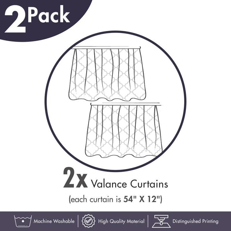 Ambesonne Geometric Valance Pack of 2 Colorful 3D Shapes