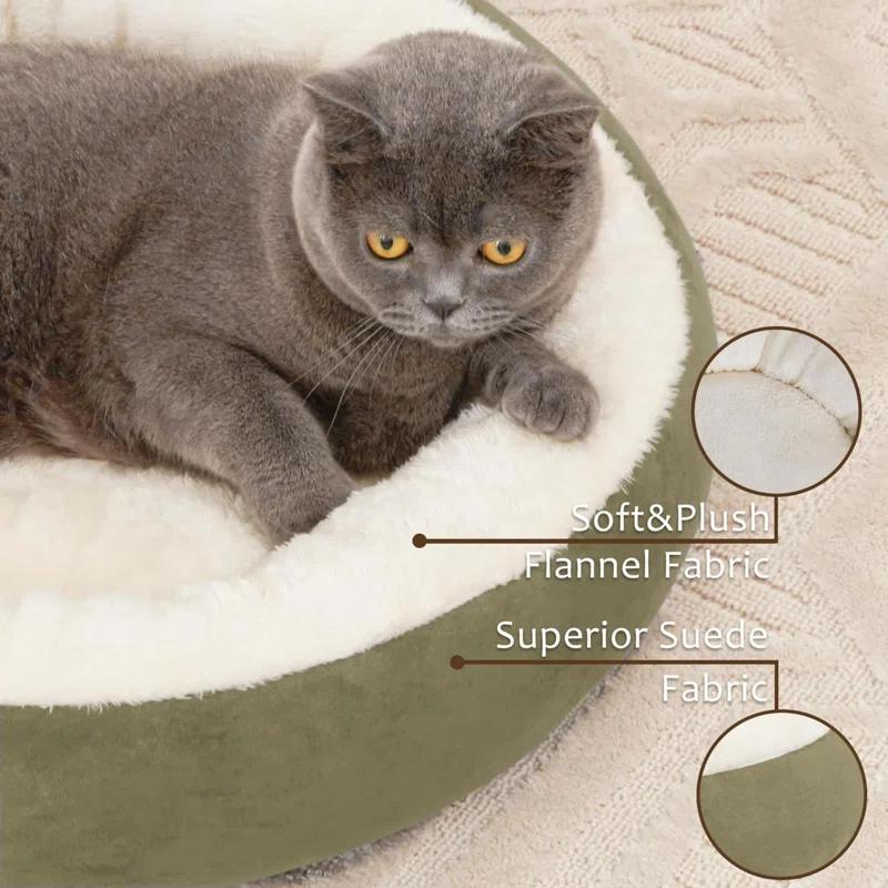 Archie & Oscar™ Round Donut Cat And Dog Cushion Bed, 20In Pet Bed For Cats Or Small Dogs, Anti-Slip & Water-Resistant Bottom, Super Soft Durable Fabric Pet Beds, Washable Luxury Cat & Dog Bed