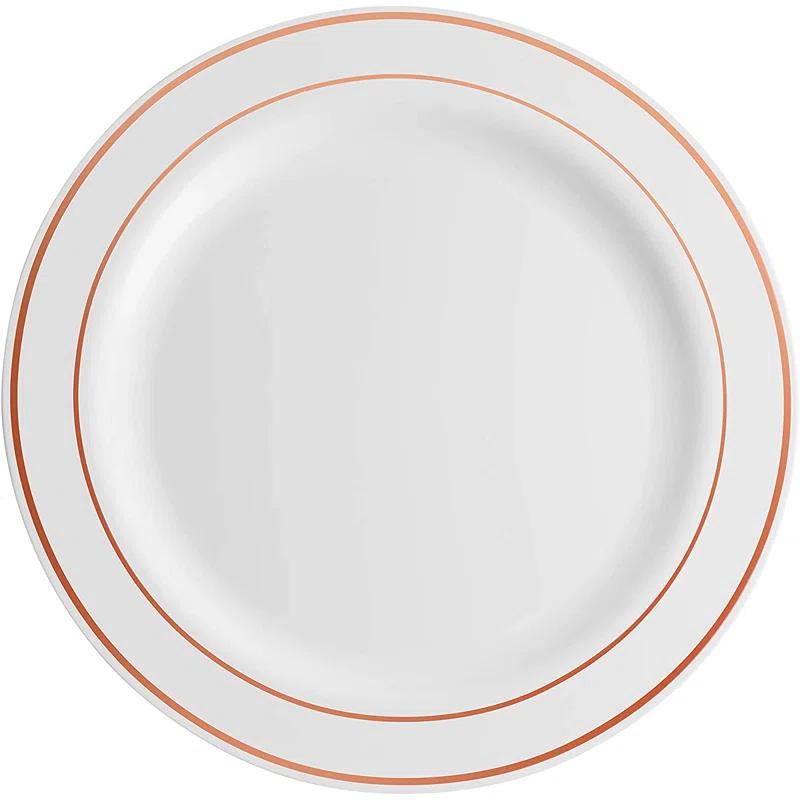 Munfix Rose Gold Rim Plastic Plates Party Supplies Kit for 50 Guests