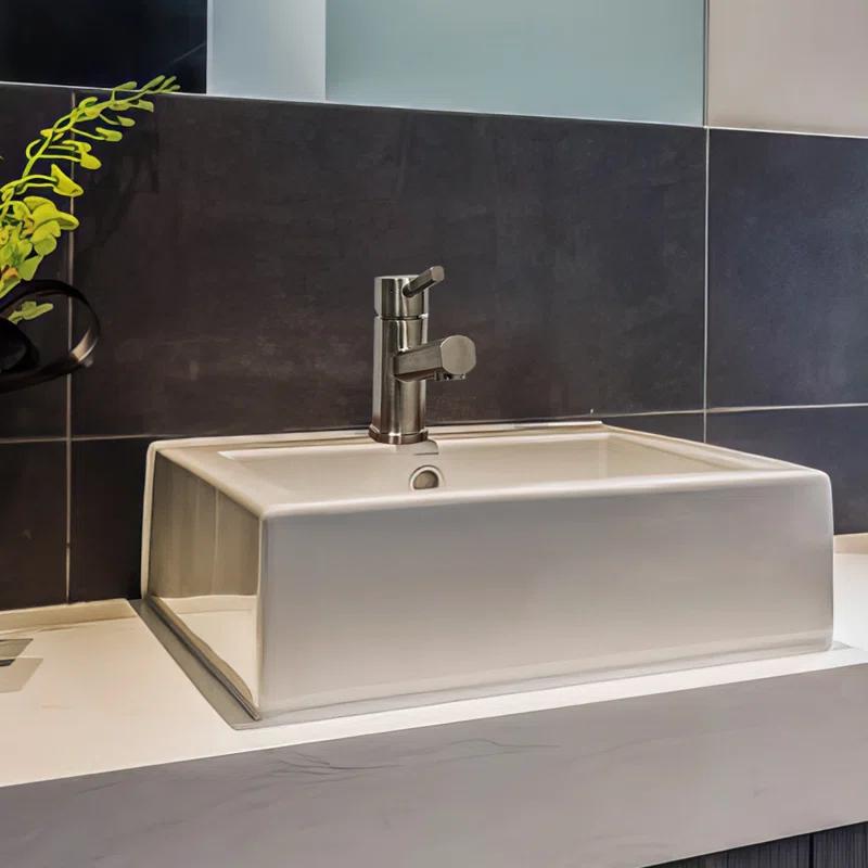 Whitehaus Collection WHS0311-SB-BSS Whitehaus Collection Stainless Steel Single Lever Bathroom Faucet with Pop-up Drain