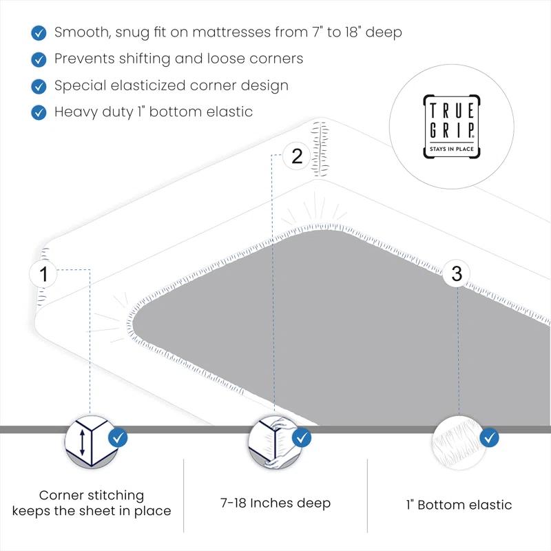 Color Sense 1200TC Premium Cotton-Blend Wrinkle-Resistant Sheet Set