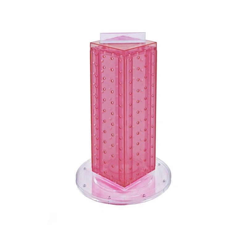 Four-sided 4"W x 12"H Pegboard Tower with Revolving 9" Base