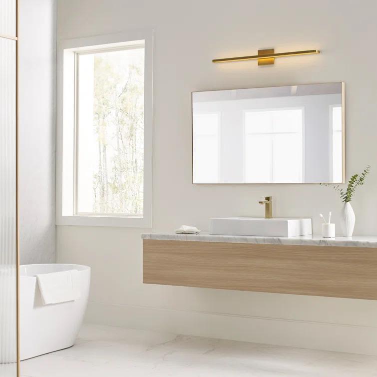 Banda 36" Natural Brass LED Bath Bar with Dimmable Light