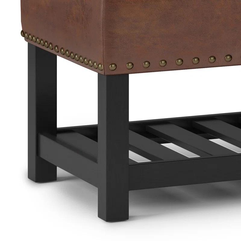 Simpli Home Lomond Faux Leather Upholstered Storage Bench