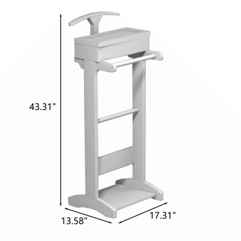 Lark Manor™ Portable Garment Rack Clothes Valet Stand With Storage Organizer Table Entryway Organizer Garment Rack
