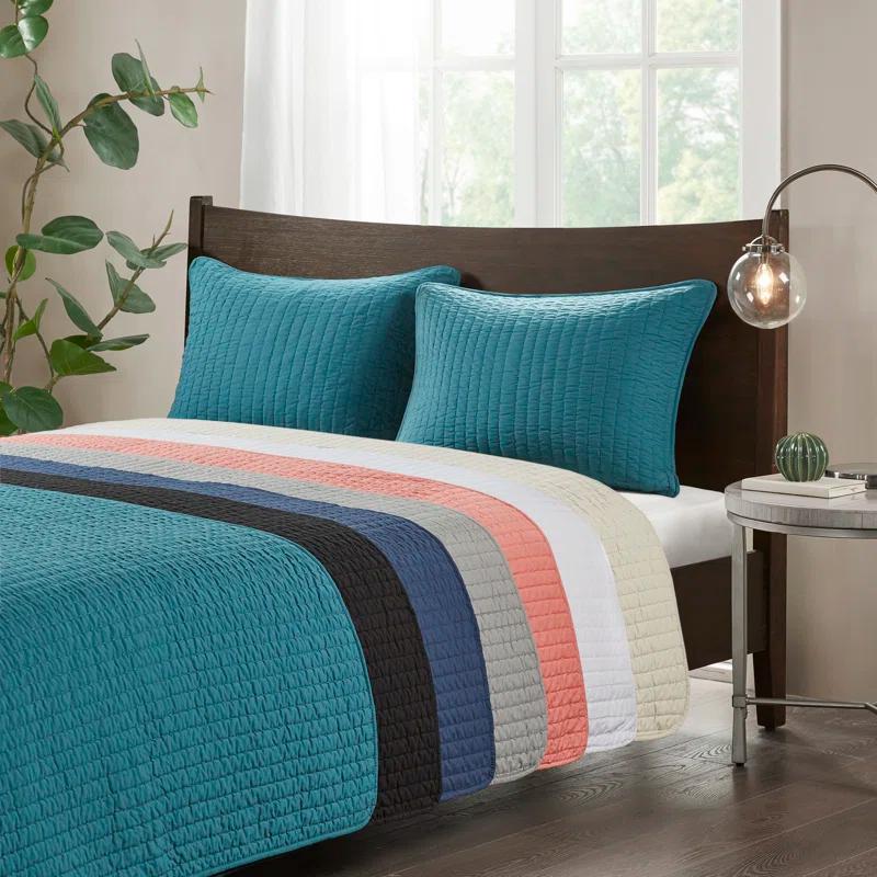 Madison Park Barwick Reversible Solid 3 Piece Quilt Set