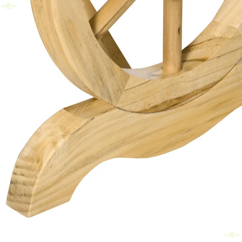 Ophelia & Co. Outdoor Wagon Wheel Porch Bench For Backyard Garden