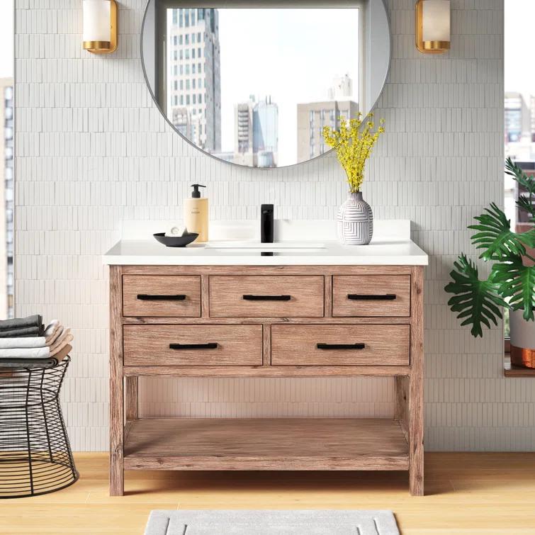 Ari Kitchen & Bath Betty 42'' Single Bathroom Vanity with Quartz Top