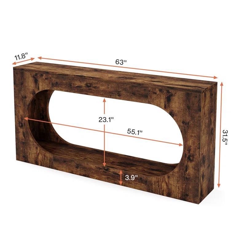 Millwood Pines 63-Inch Console Table,Narrow Sofa Table Behind Couch