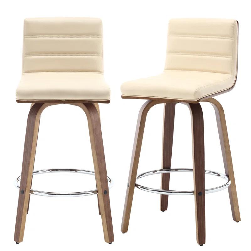 Corrigan Studio® Upholstered Swivel Stool (Set of 2)